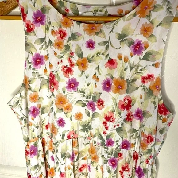 Honey and Lace Cream Floral Sleeveless Maxi Dress, 2XL, Spring, Summer - Picture 4 of 9
